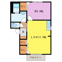 アブニールCの物件間取画像